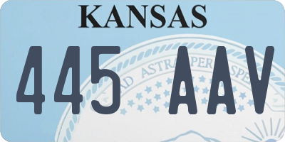 KS license plate 445AAV