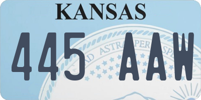 KS license plate 445AAW