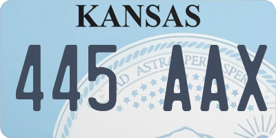 KS license plate 445AAX