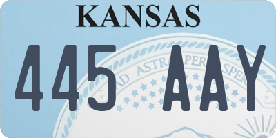 KS license plate 445AAY