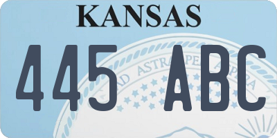 KS license plate 445ABC