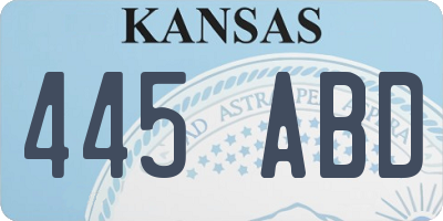 KS license plate 445ABD