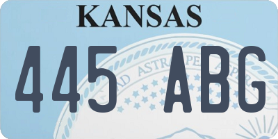 KS license plate 445ABG