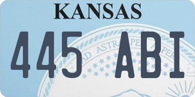 KS license plate 445ABI