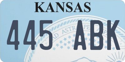 KS license plate 445ABK