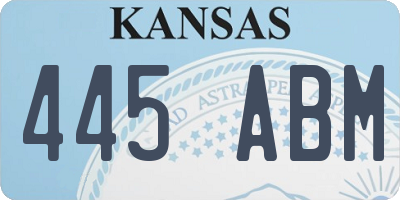 KS license plate 445ABM