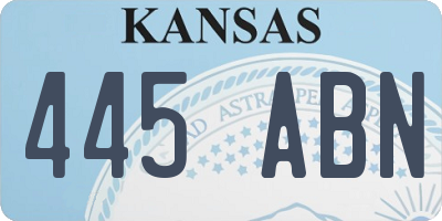 KS license plate 445ABN
