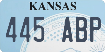 KS license plate 445ABP