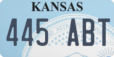 KS license plate 445ABT