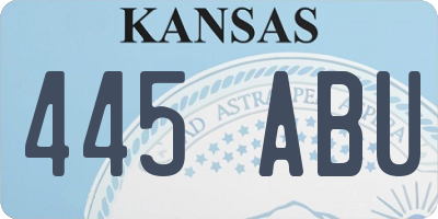 KS license plate 445ABU