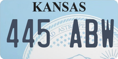 KS license plate 445ABW