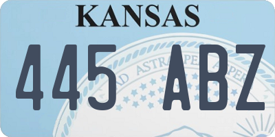KS license plate 445ABZ