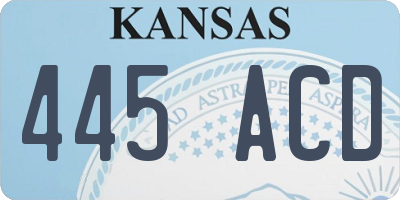 KS license plate 445ACD