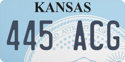 KS license plate 445ACG