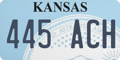 KS license plate 445ACH