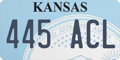KS license plate 445ACL