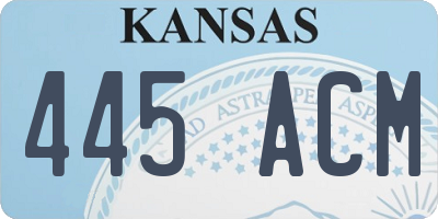 KS license plate 445ACM