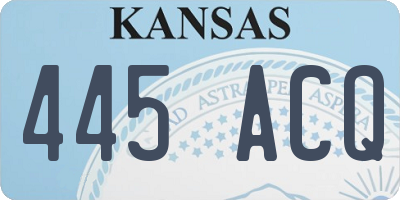 KS license plate 445ACQ