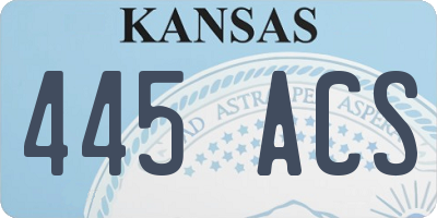 KS license plate 445ACS