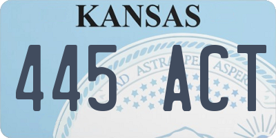KS license plate 445ACT