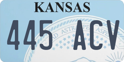 KS license plate 445ACV