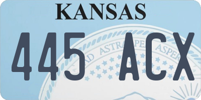 KS license plate 445ACX