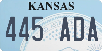 KS license plate 445ADA