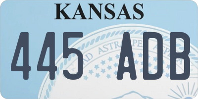 KS license plate 445ADB