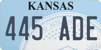 KS license plate 445ADE
