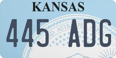 KS license plate 445ADG