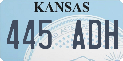 KS license plate 445ADH