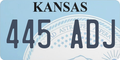 KS license plate 445ADJ