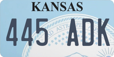 KS license plate 445ADK