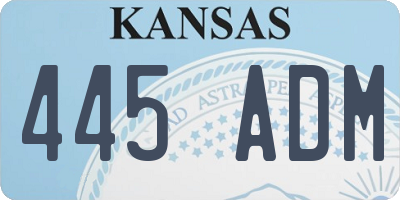 KS license plate 445ADM