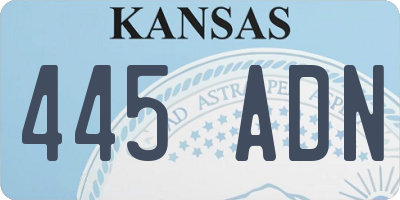 KS license plate 445ADN