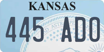 KS license plate 445ADO