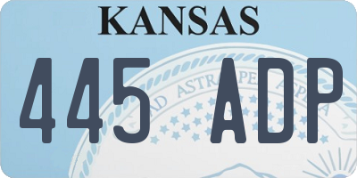 KS license plate 445ADP