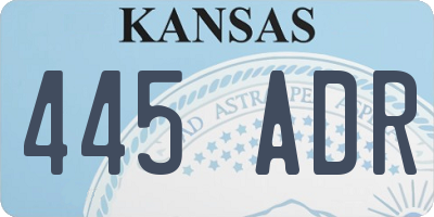 KS license plate 445ADR