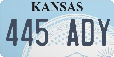 KS license plate 445ADY