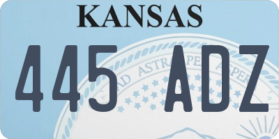 KS license plate 445ADZ