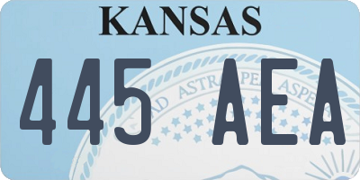 KS license plate 445AEA