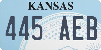 KS license plate 445AEB