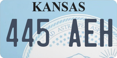 KS license plate 445AEH