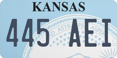 KS license plate 445AEI