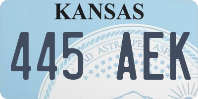 KS license plate 445AEK