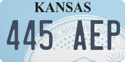 KS license plate 445AEP
