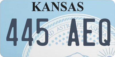 KS license plate 445AEQ