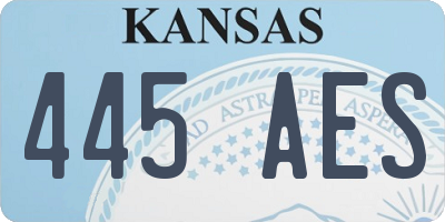 KS license plate 445AES
