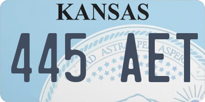 KS license plate 445AET