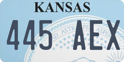 KS license plate 445AEX